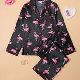 FLAMINGO PRINT MATT SILK PJ SET