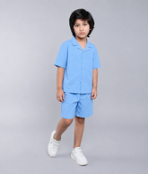 Boys Camp Collar Shirt & Shorts Co-Ord Set – Summer Casual Wear