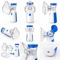 Portable Mesh Nebulizer for Adults & Kids – Rechargeable Handheld Nebulizer Machine with Masks & Accessories