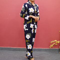 FLORAL PRINT SOFT LINEN PJ SET