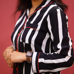 STRIPE PRINT SOFT LINEN PJ SET