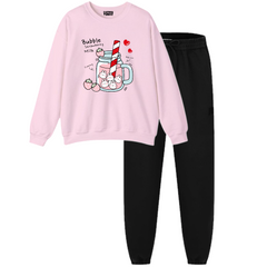Bubble Strawberry Printed Women Tracksuit