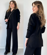 Women's Two Piece Sets Casual Loose Knitted Long Sleeve Sweater + Wide Leg Pants