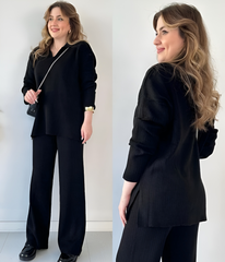 Women's Two Piece Sets Casual Loose Knitted Long Sleeve Sweater + Wide Leg Pants