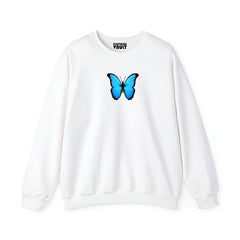 Butterfly Printed Women Sweatshirt-White