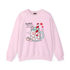Pack of 2 Flower/Bubble Strawberry Printed Women Sweatshirts