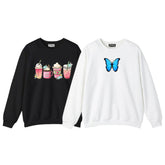 Pack of 2 Drink Coffee/Butterfly Printed Women Sweatshirts