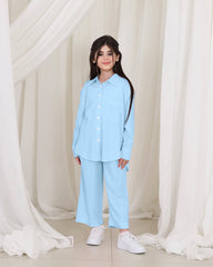 Front Button Girl Two Pieces Co Ord Set