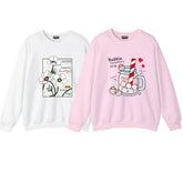 Pack of 2 Flower/Bubble Strawberry Printed Women Sweatshirts