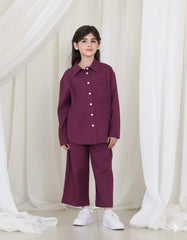 Front Button Girl Two Pieces Co Ord Set