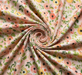Peach Bloom Print 2 Pcs Unstitched Linen