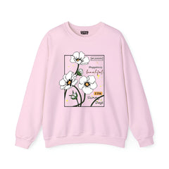 Flower Printed Women Sweatshirt-Pink
