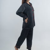 BLACK:SOLID SHAMOOZ SILK PJ SET