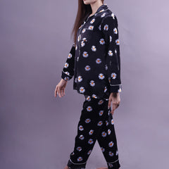 SUN FLOWER PRINT MATT SILK PJ SET
