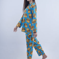 BURGER PRINT SOFT LINEN PJ SET