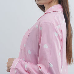 HEART PRINT SOFT LINEN PJ SET