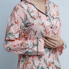 FLOWER PRINT SOFT LINEN PJ SET