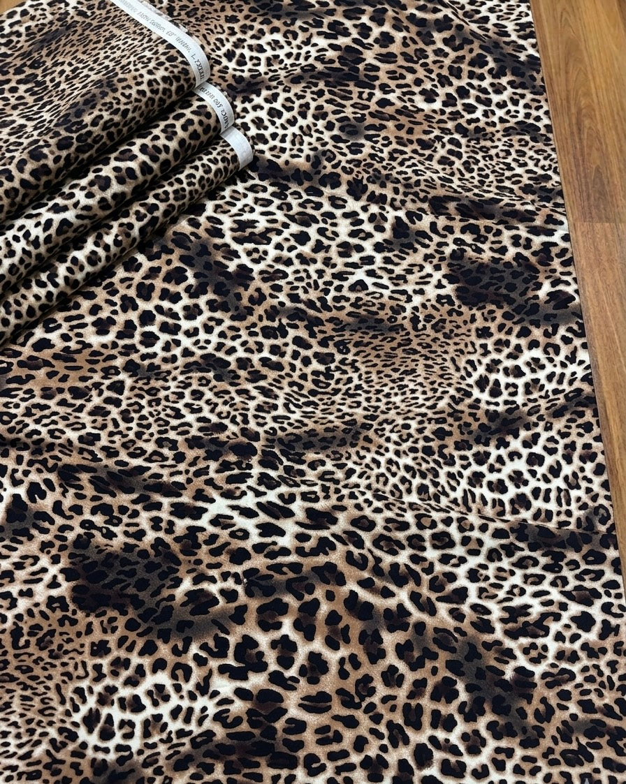Cheetah Print 2 pcs Unstitched Linen
