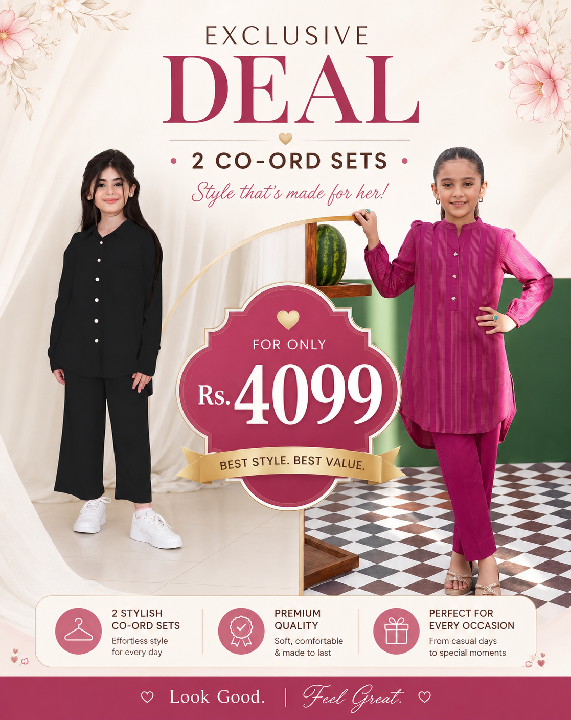 Exclusive Bundle Offer | 2 Girls Co-Ord Sets –