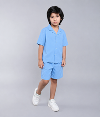 Boys Camp Collar Shirt & Shorts Co-Ord Set – Summer Casual Wear