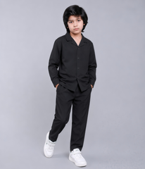 Boys Camp Collar Premium Full-Sleeve Co-Ord Set – Shirt & Trouser