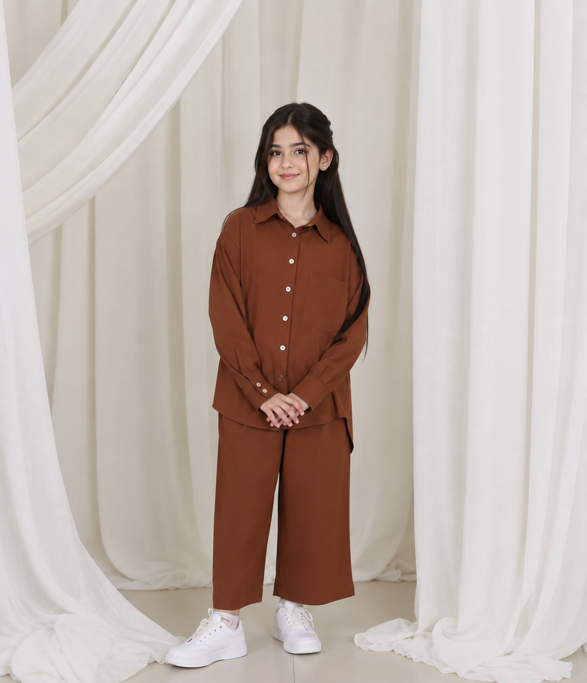 Front Button Girl Two Pieces Co Ord Set | 6–13 Years