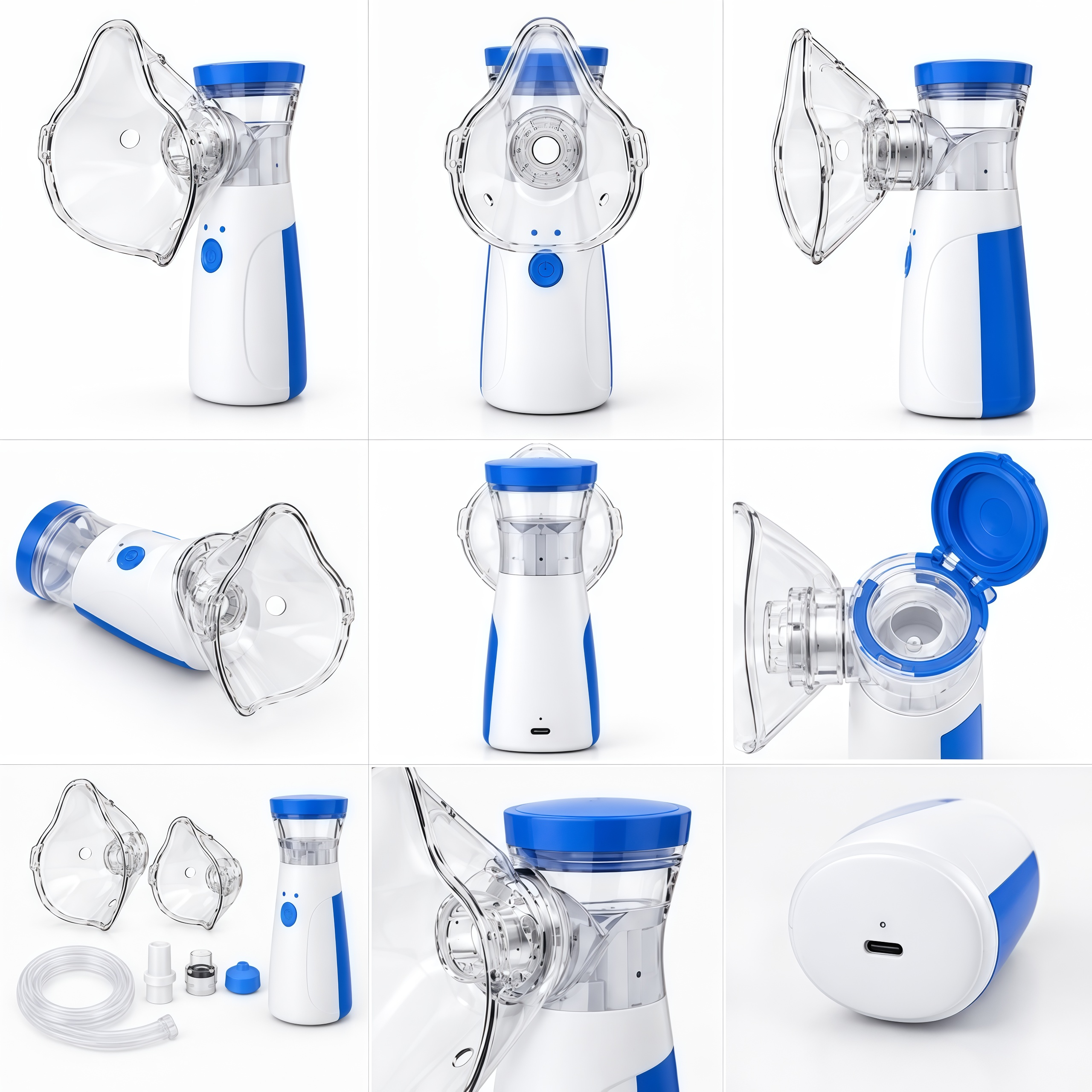 Portable Mesh Nebulizer for Adults & Kids – Rechargeable Handheld Nebulizer Machine with Masks & Accessories