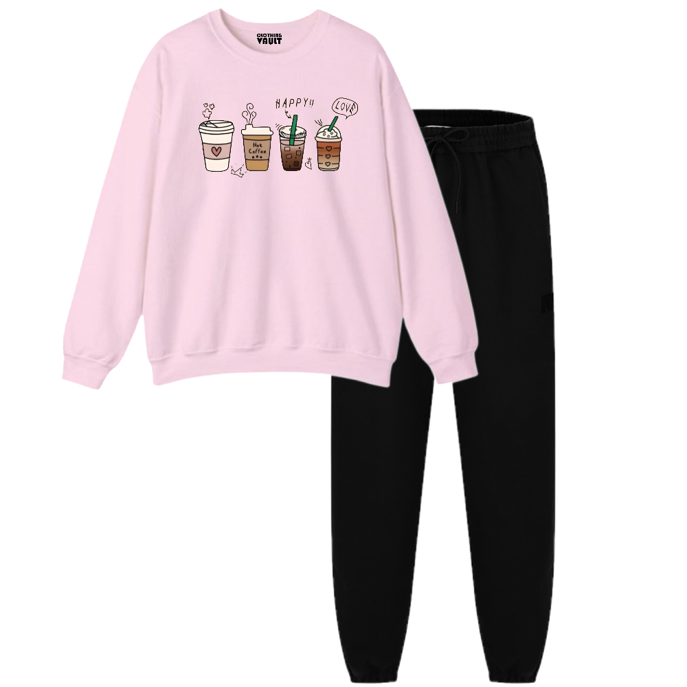 Drink Coffee Printed Women Tracksuit