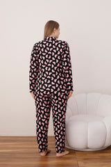 HEART PRINTED MATT SILK PJ SET
