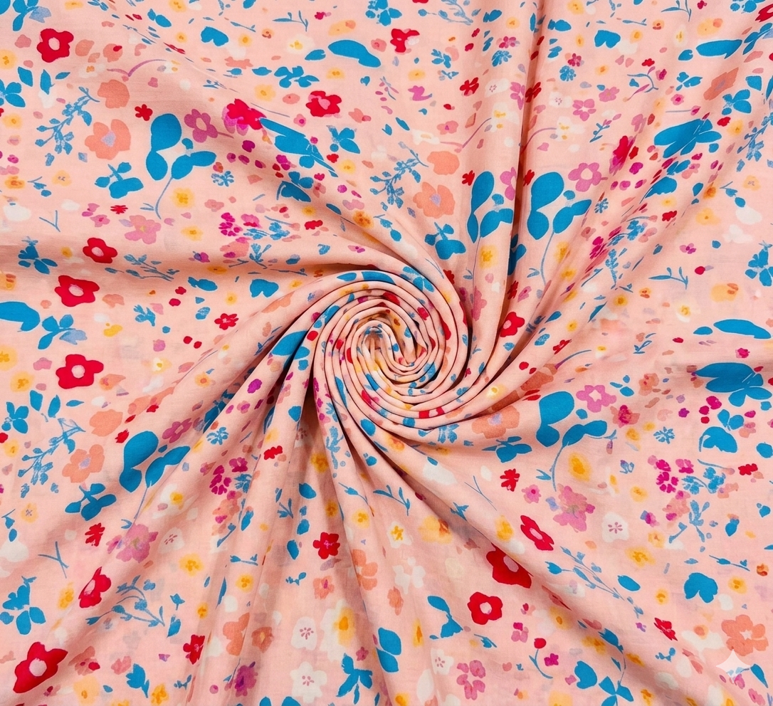 Ditsy Floral Print 2 Pcs Unstitched Linen