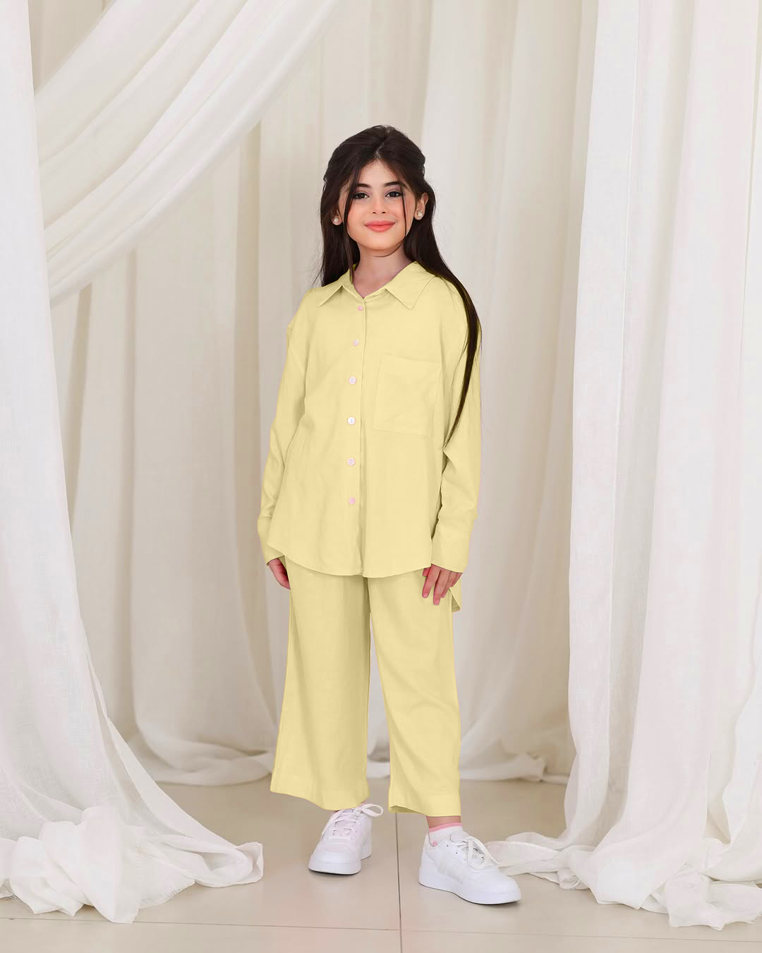 Front Button Girl Two Pieces Co Ord Set