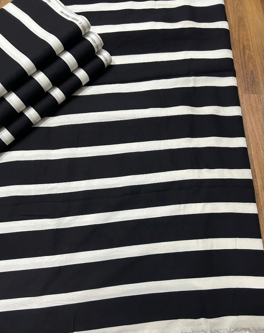 Timeless Black & White Print 2 pcs Unstitched Linen