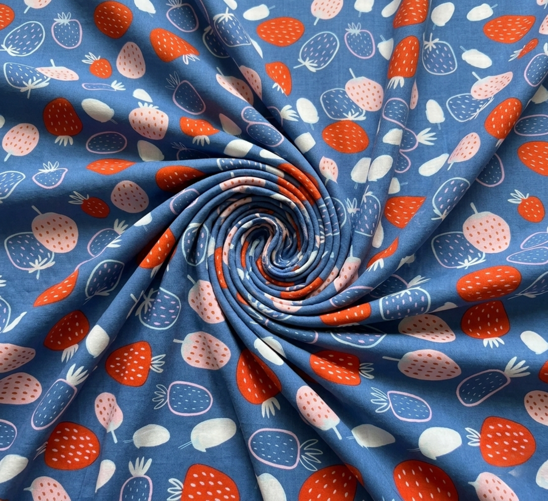 Berry Bloom Print 2 pcs Unstitched Linen