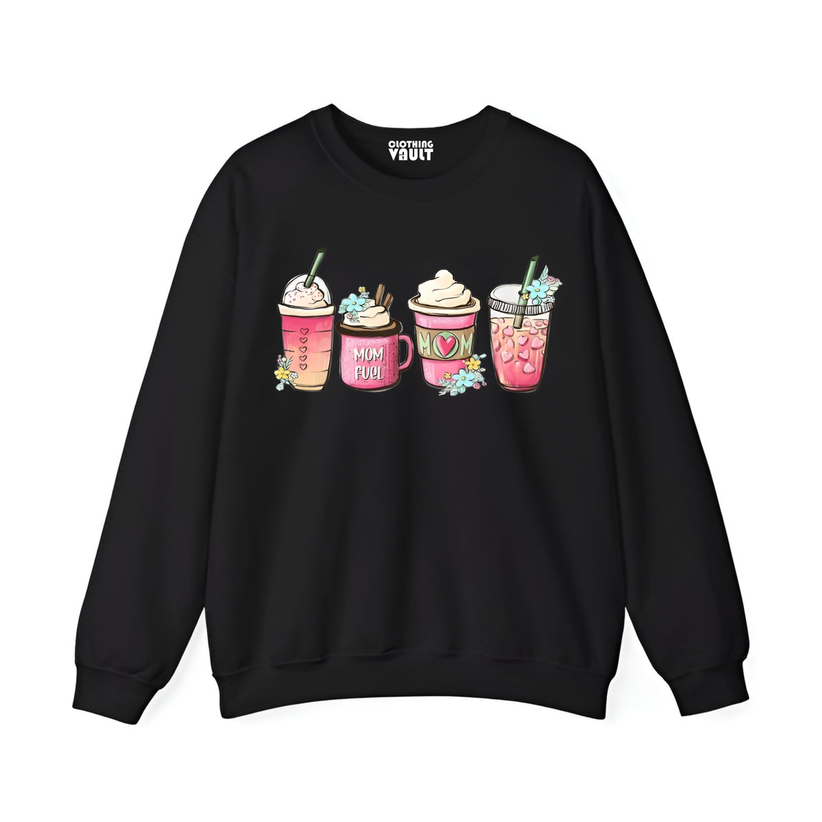 Drink Coffee Printed Women Sweatshirt-Black