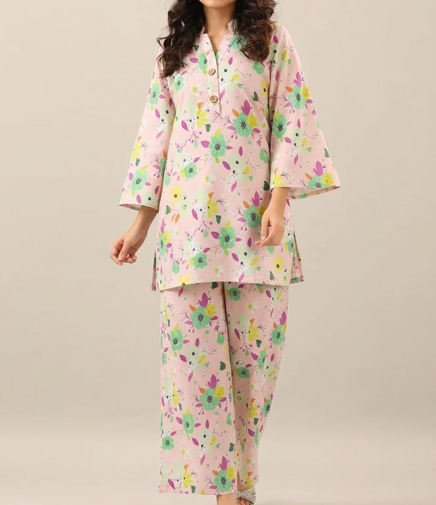Candy Floral Print 2 Pcs Unstitched Linen