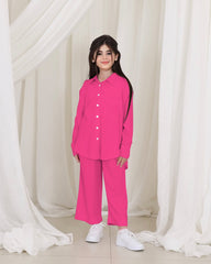 Front Button Girl Two Pieces Co Ord Set