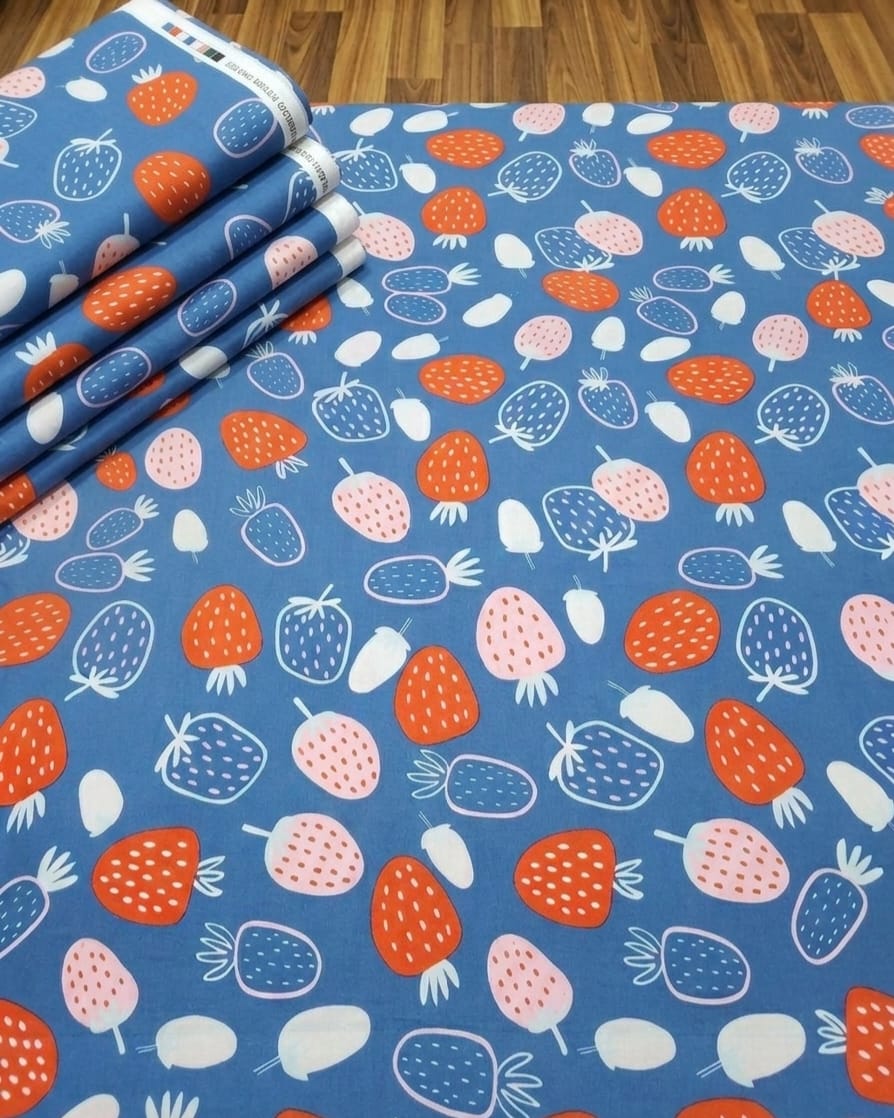 Berry Bloom Print 2 pcs Unstitched Linen