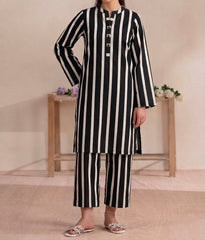 Timeless Black & White Print 2 pcs Unstitched Linen