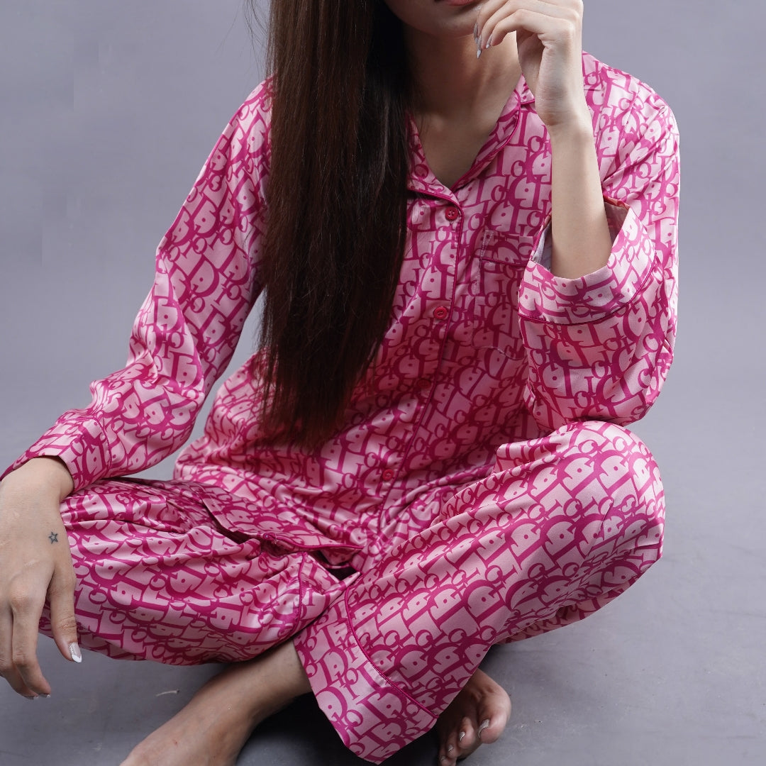 D PRINT MATT SILK PJ SET