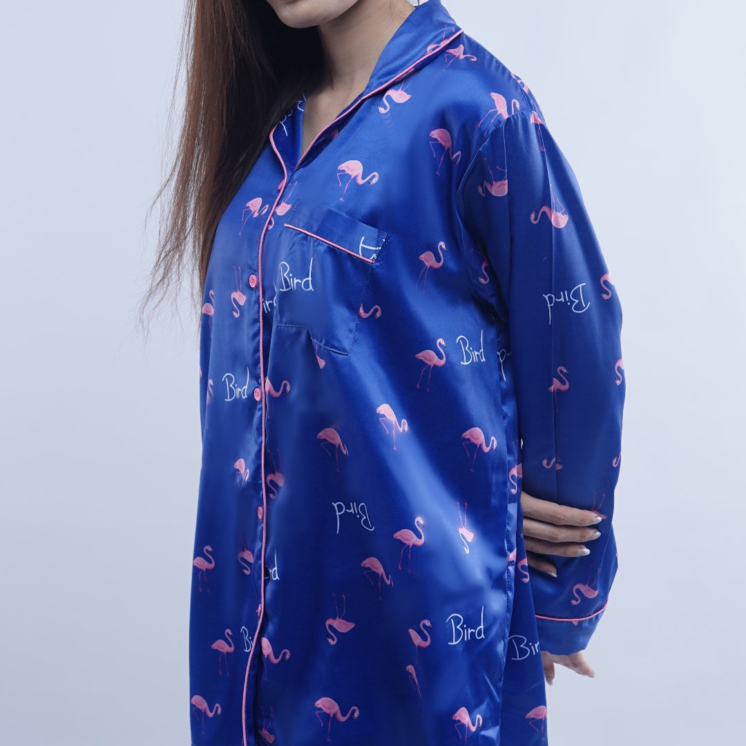 FLAMINGO PRINT MATT SILK PJ SET