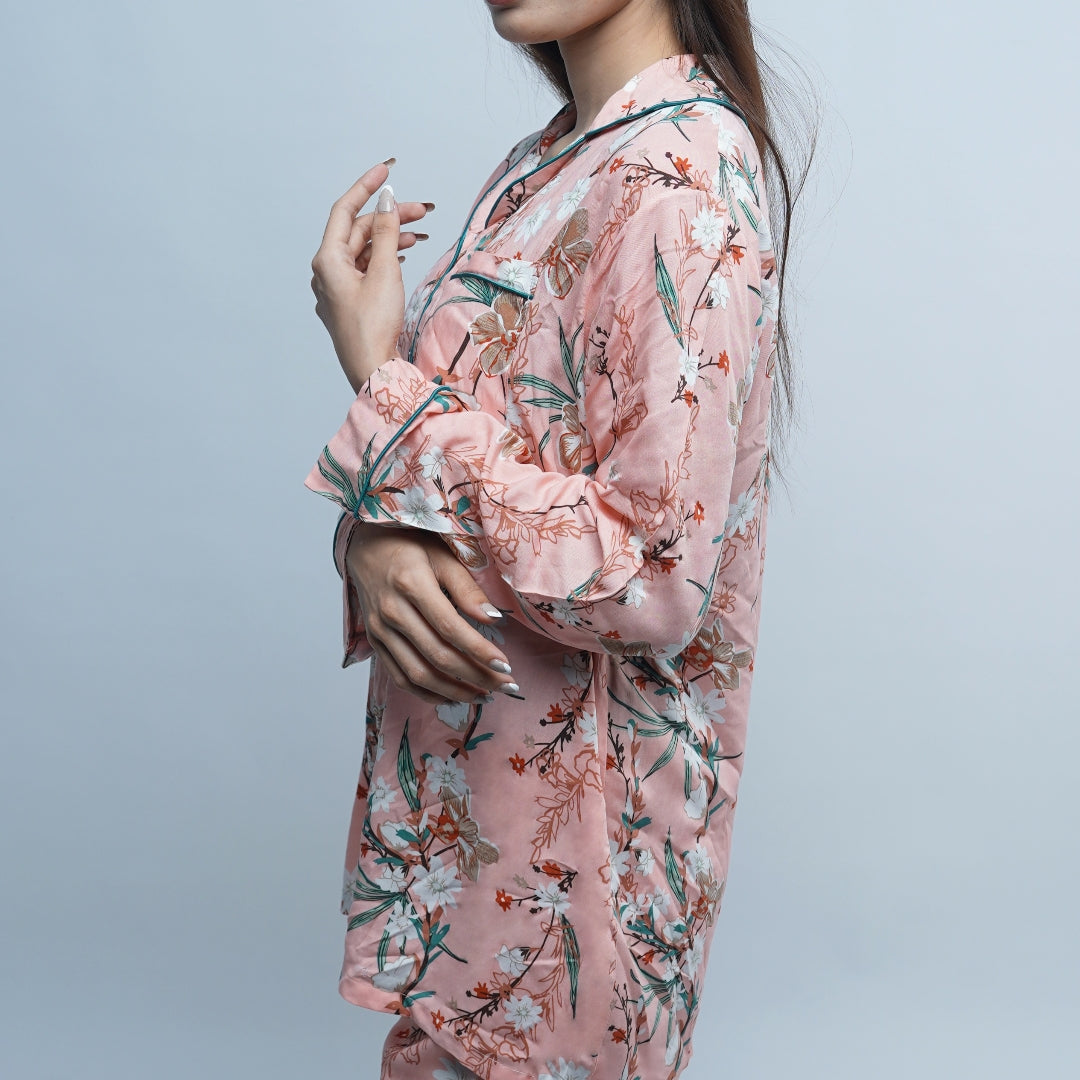 FLOWER PRINT SOFT LINEN PJ SET